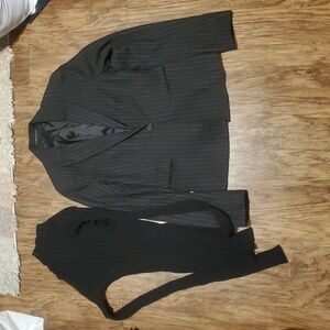 Theory Grey Striped blazer size 10 wool